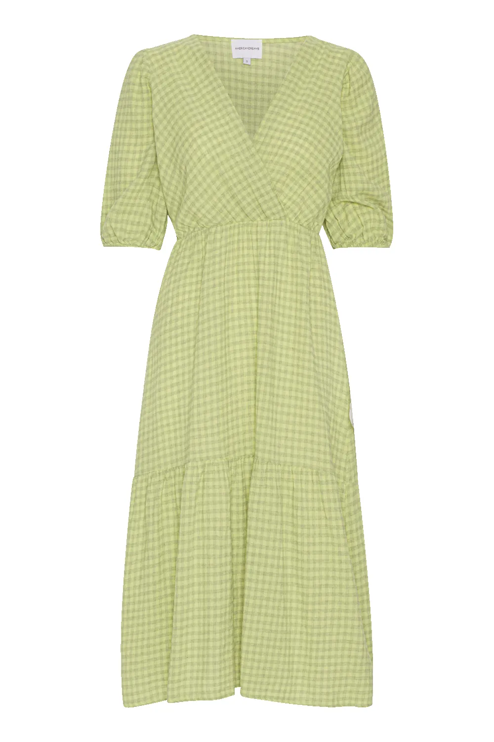 Nikita Half Sleeve Dress Green Check sold by Americandreams