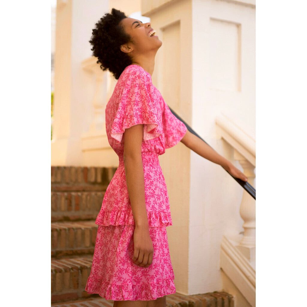 Ella Short Dress - Pink W/ Pink Flower sold by American Dream product image thumbnail 2
