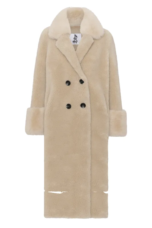 Fiona Long Wool Coat Beige sold by Americandreams