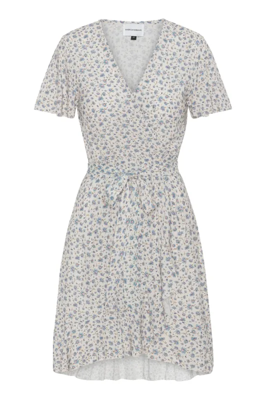 Milly Wrap Dress Short Blue Flower sold by Americandreams