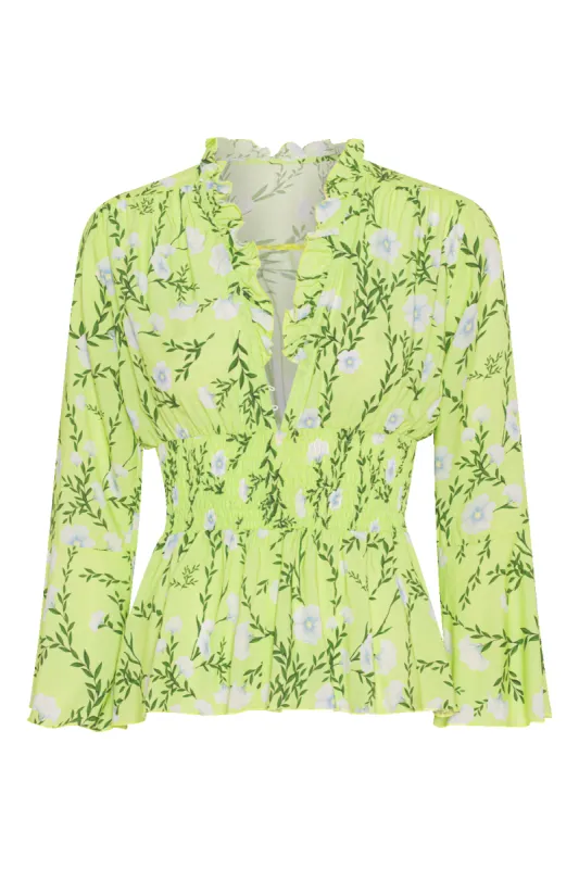 Sally Top Light Green Flower sold by Americandreams