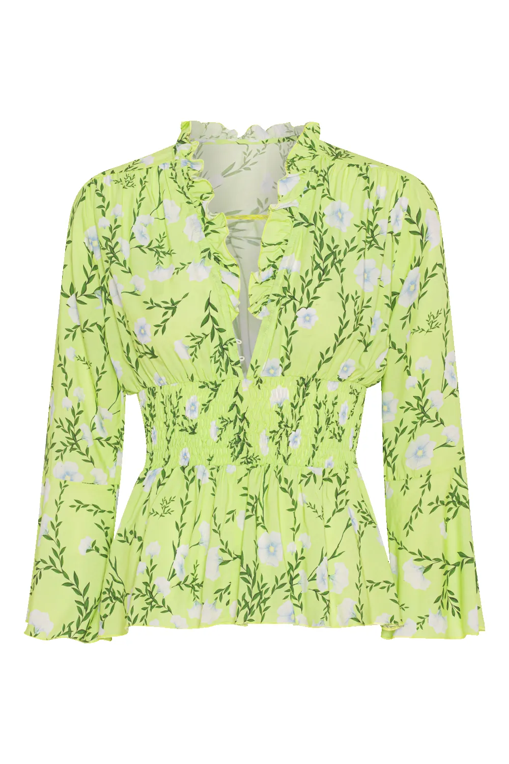 Sally Top Light Green Flower sold by Americandreams