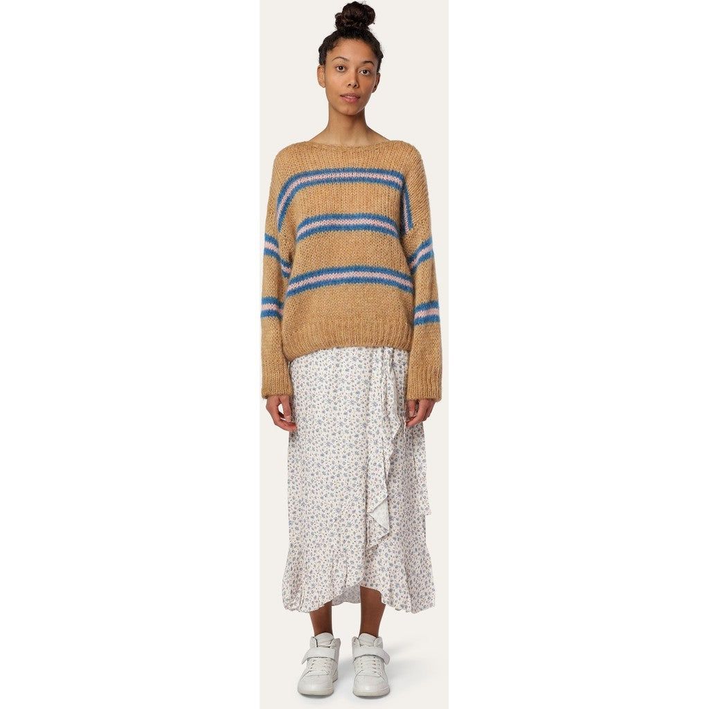 Amira Knit Pullover - Brown/Blue/Light Pink Striped sold by American Dream product image thumbnail 2