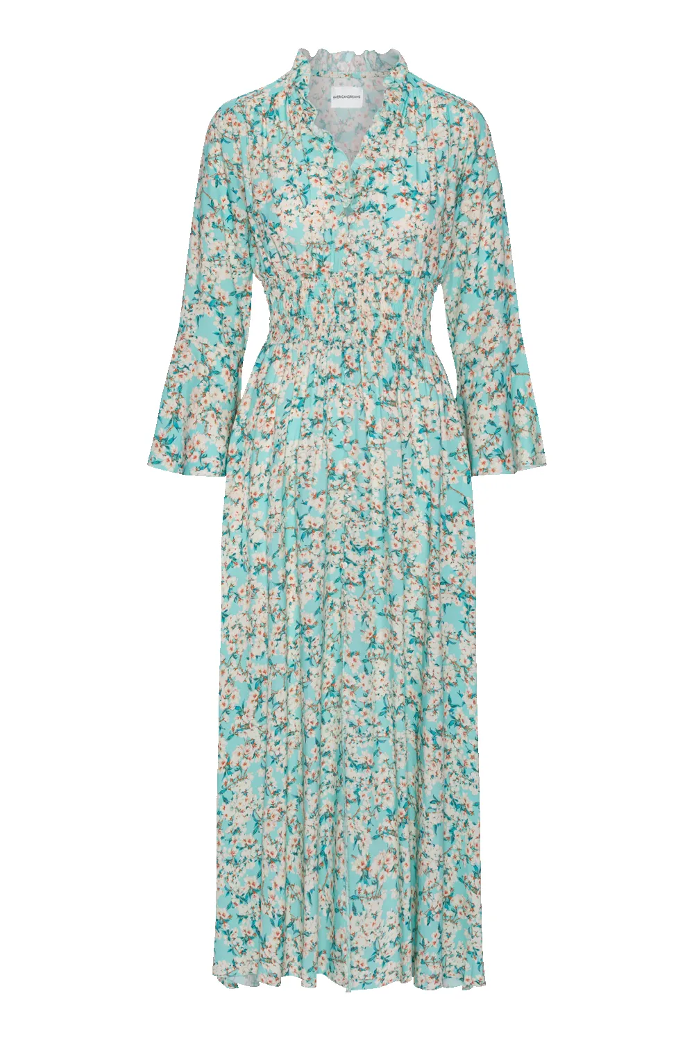 Sally Long Dress Turquoise White Flowers sold by American Dream