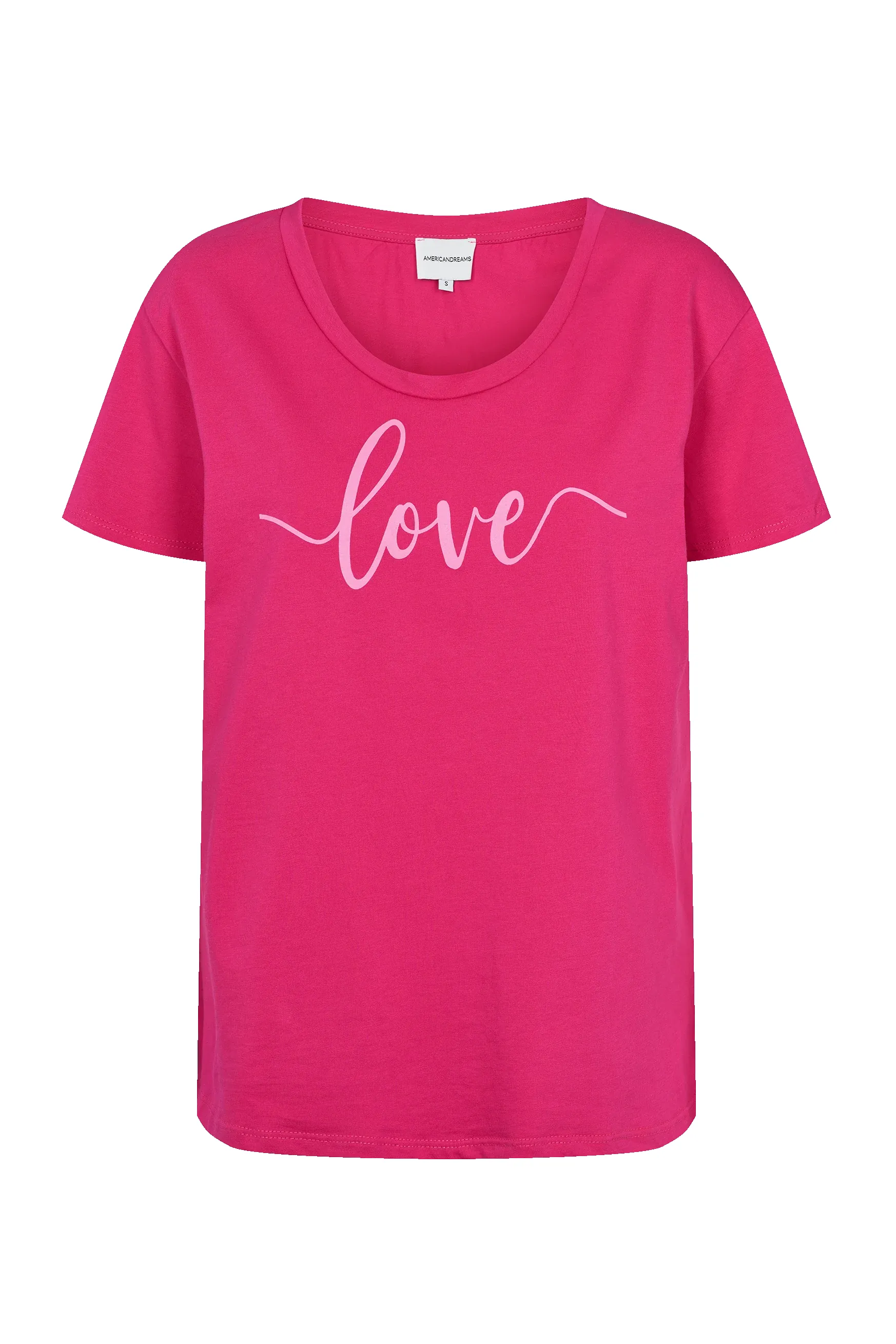 T-shirt Pink Love Cotton Tee W/Light Pink Letters sold by Americandreams