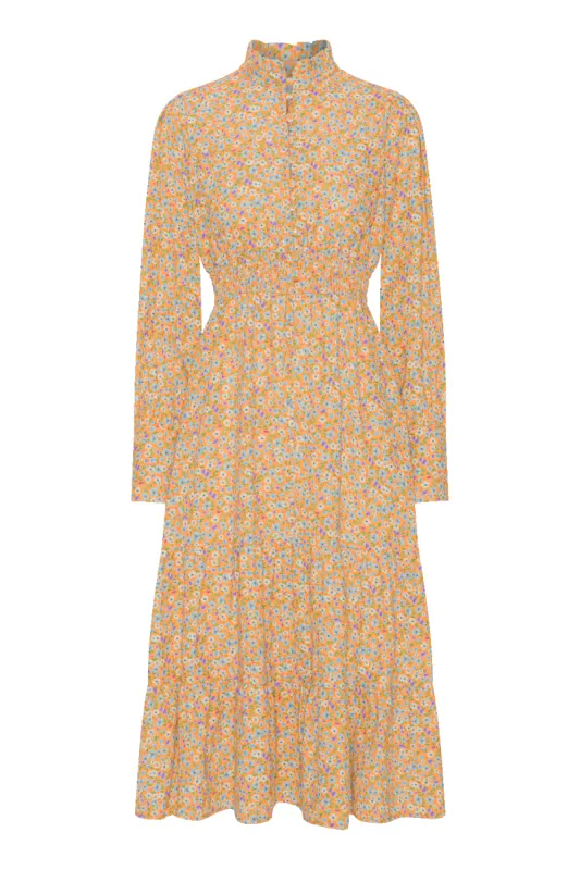 Steph Long Cotton Dress Orange Flower - Sample made by Americandreams