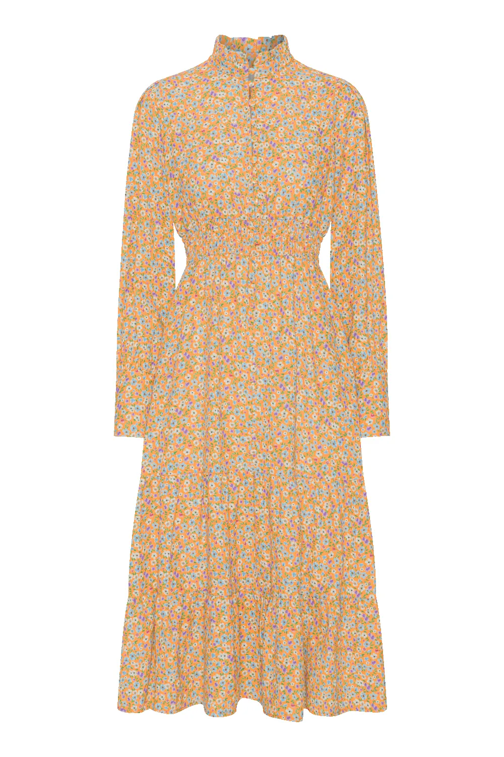 Steph Long Cotton Dress Orange Flower - Sample sold by American Dream