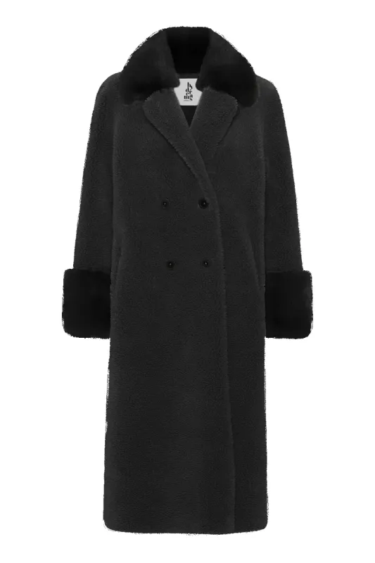 Fiona Long Wool Coat Black sold by Americandreams