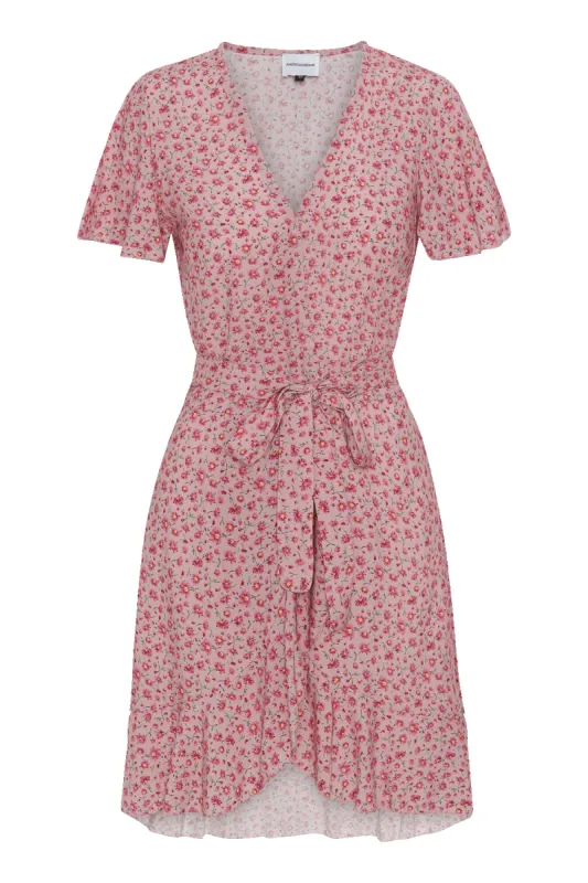 Milly Wrap Dress Short Light Pink Flower sold by Americandreams
