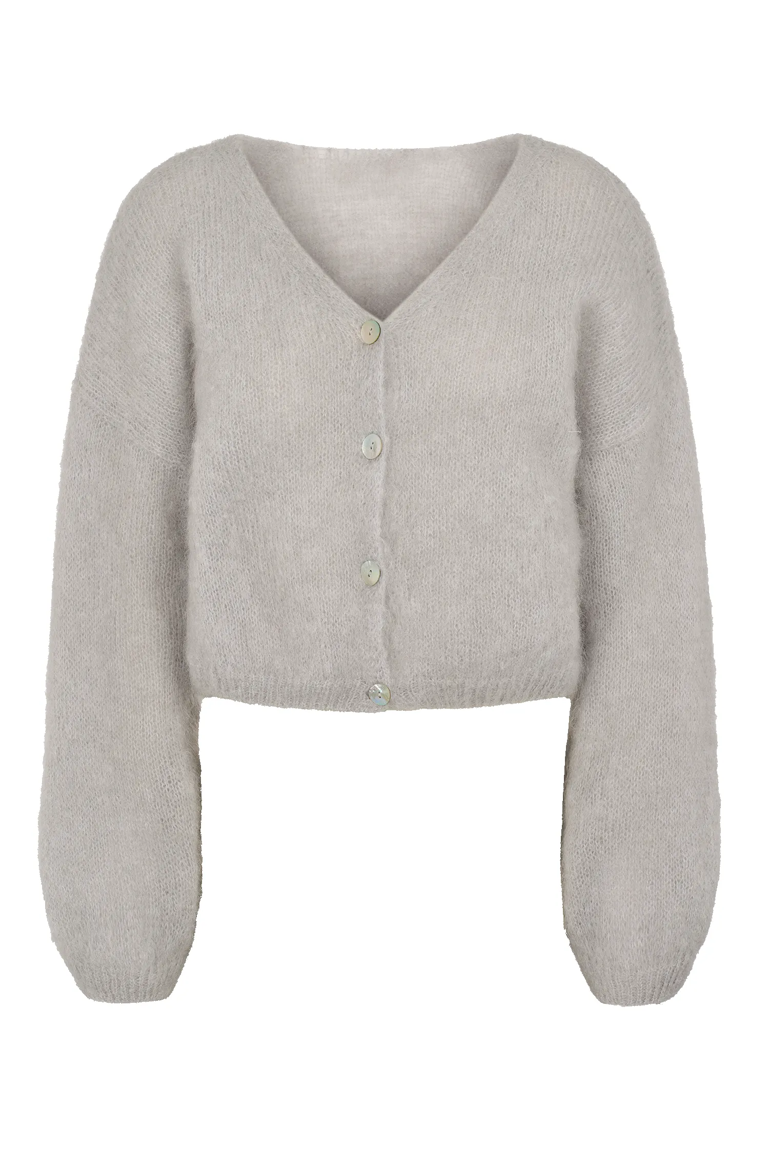 Cornelia Cropped Cardigan Light Grey sold by Americandreams