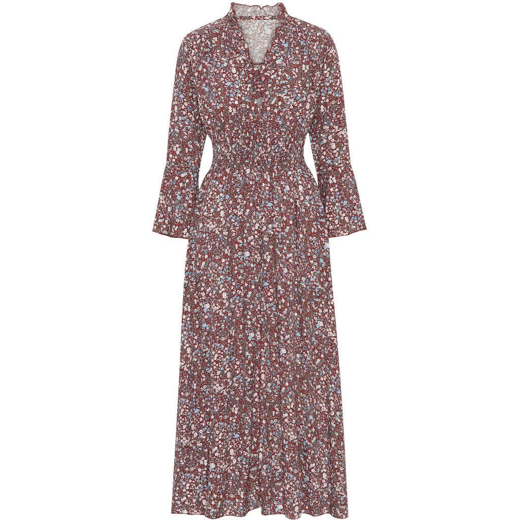 Sally Long Dress - Bordeaux Flower sold by American Dream