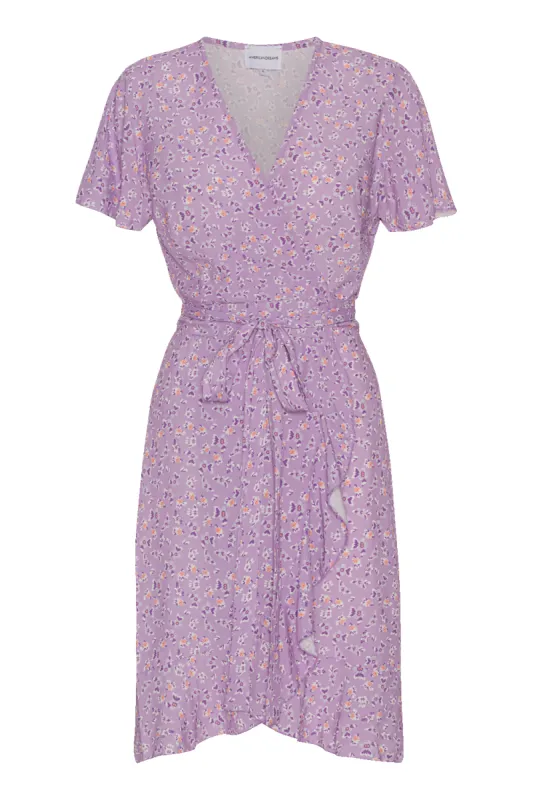 Milly Wrap Dress Short Lilac Flower sold by Americandreams