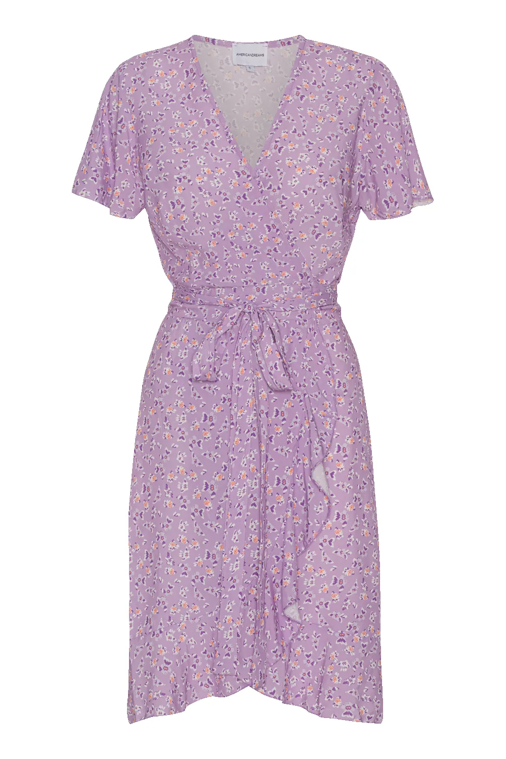 Milly Wrap Dress Short Lilac Flower sold by Americandreams