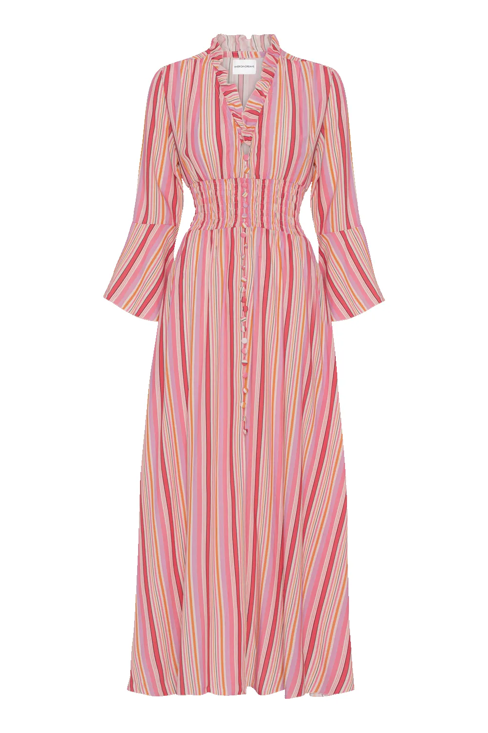 Sally Long Dress Multi Striped Pink sold by Americandreams