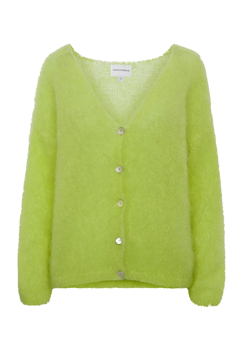 Cornelia LS Cardigan Lime sold by Americandreams