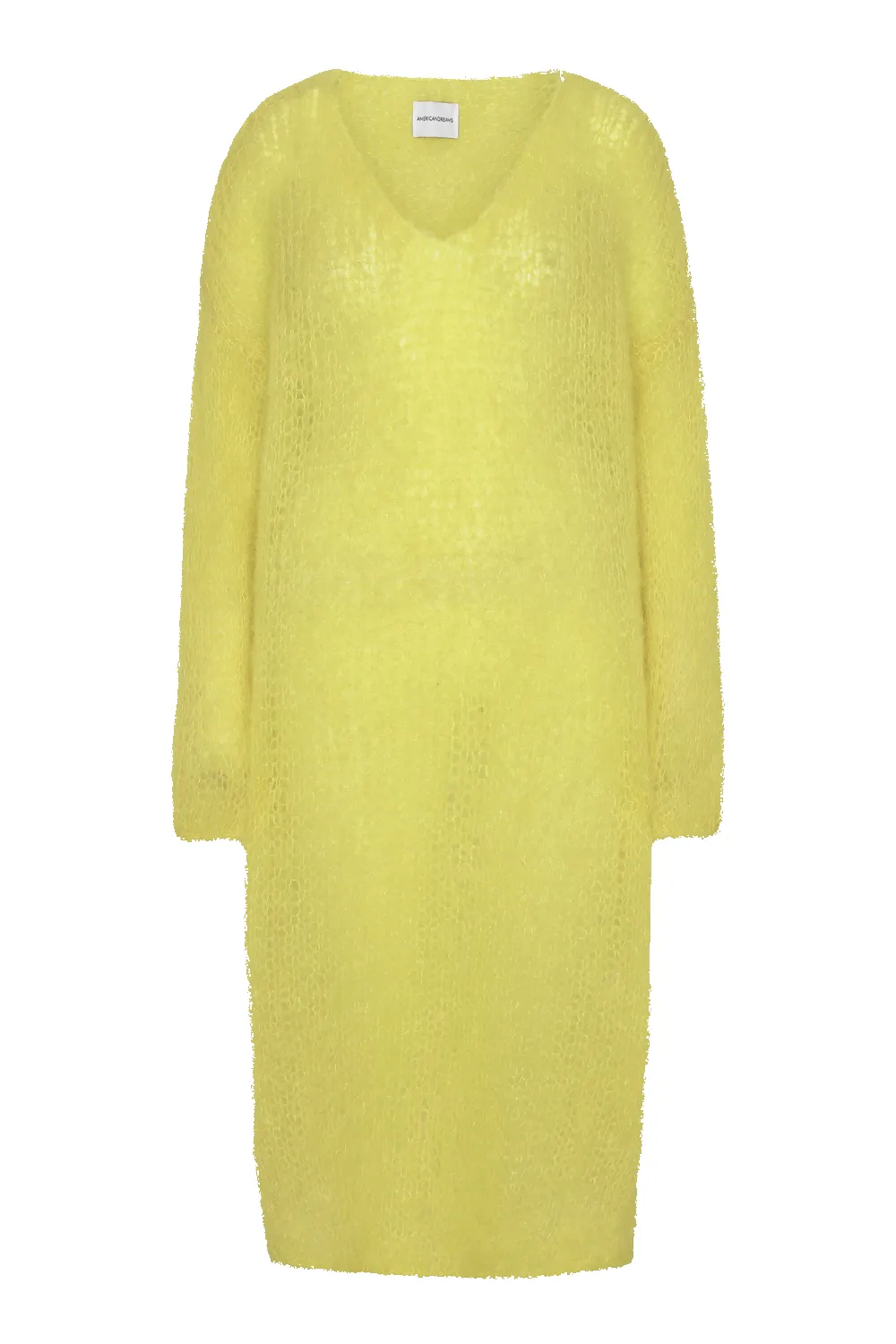 Camilla V Neck Mohair Dress Yellow - Sample sold by Americandreams