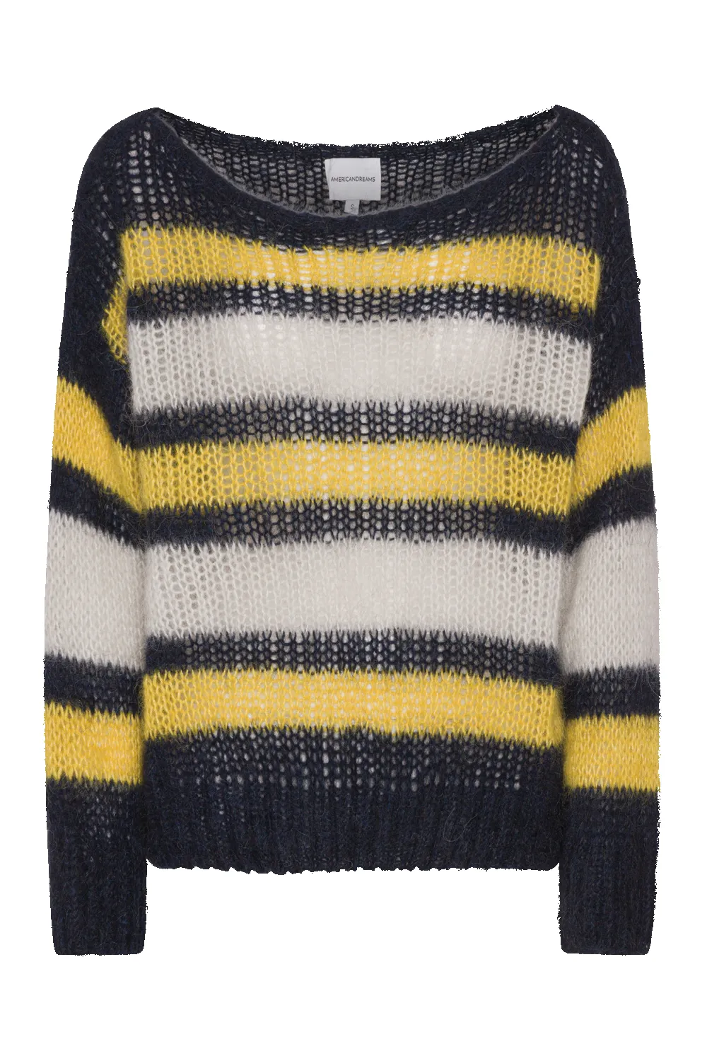 Amira Knit Pullover Blue White Yellow Striped sold by Americandreams