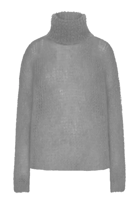 Livia LS Roll Neck Pullover Grey sold by Americandreams