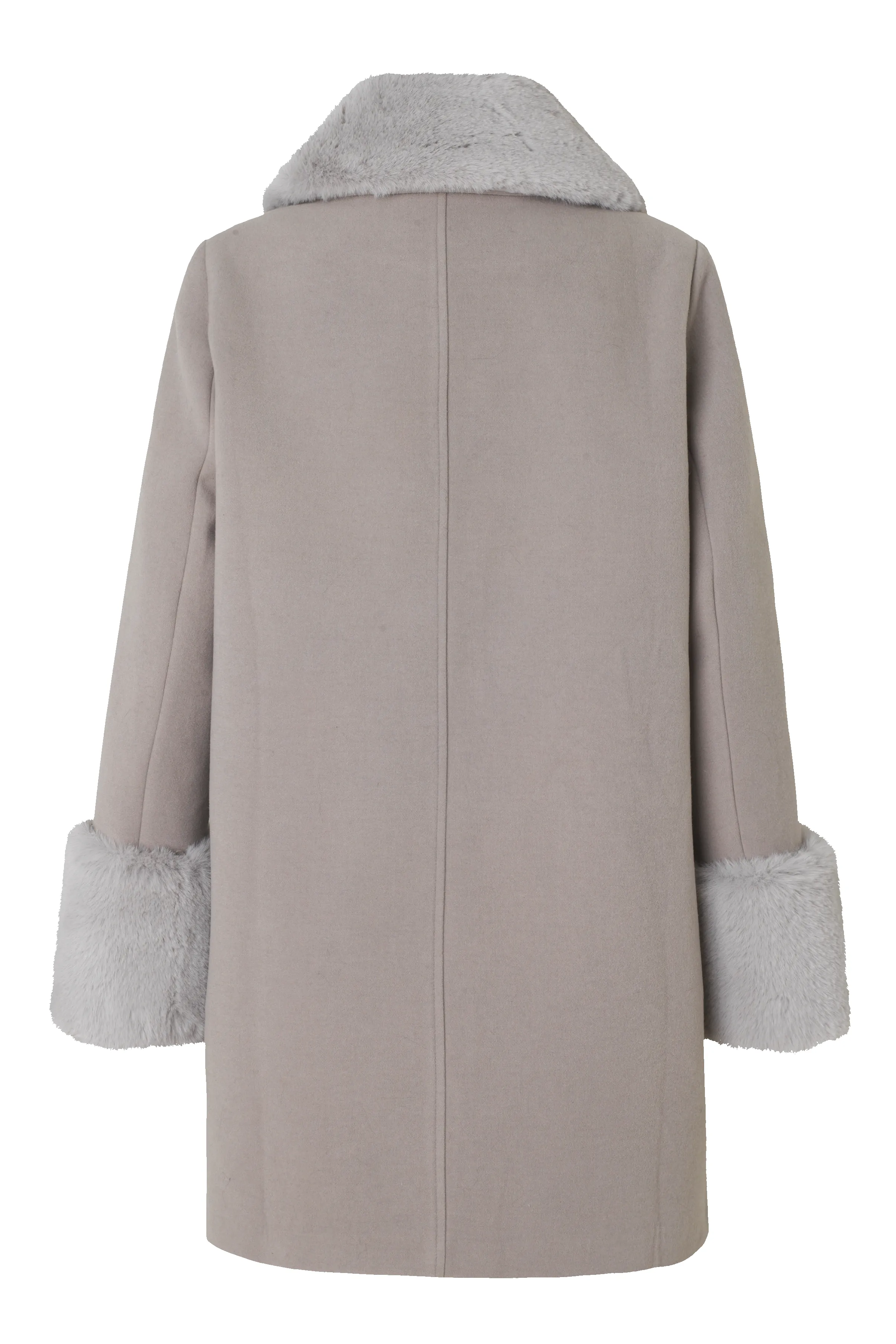 Sarah Faux Fur Jacket Long Light Grey - Sample sold by Americandreams product image thumbnail 2