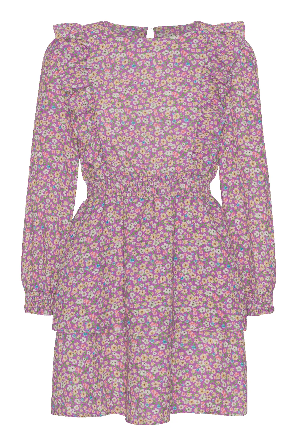 Patricia Long Sleeve Short Dress Light Pink Multi Small Flower sold by Americandreams