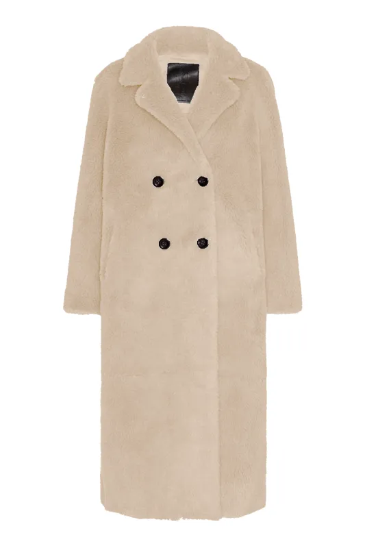 Fiona Long Coat Without Fur Beige sold by Americandreams