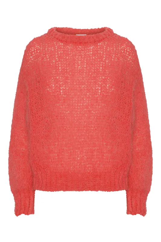 Leonnie Alpaca Pullover Coral Red sold by Americandreams