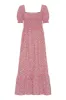 Jade Cotton Long Dress Red Flower - Sample sold by Americandreams