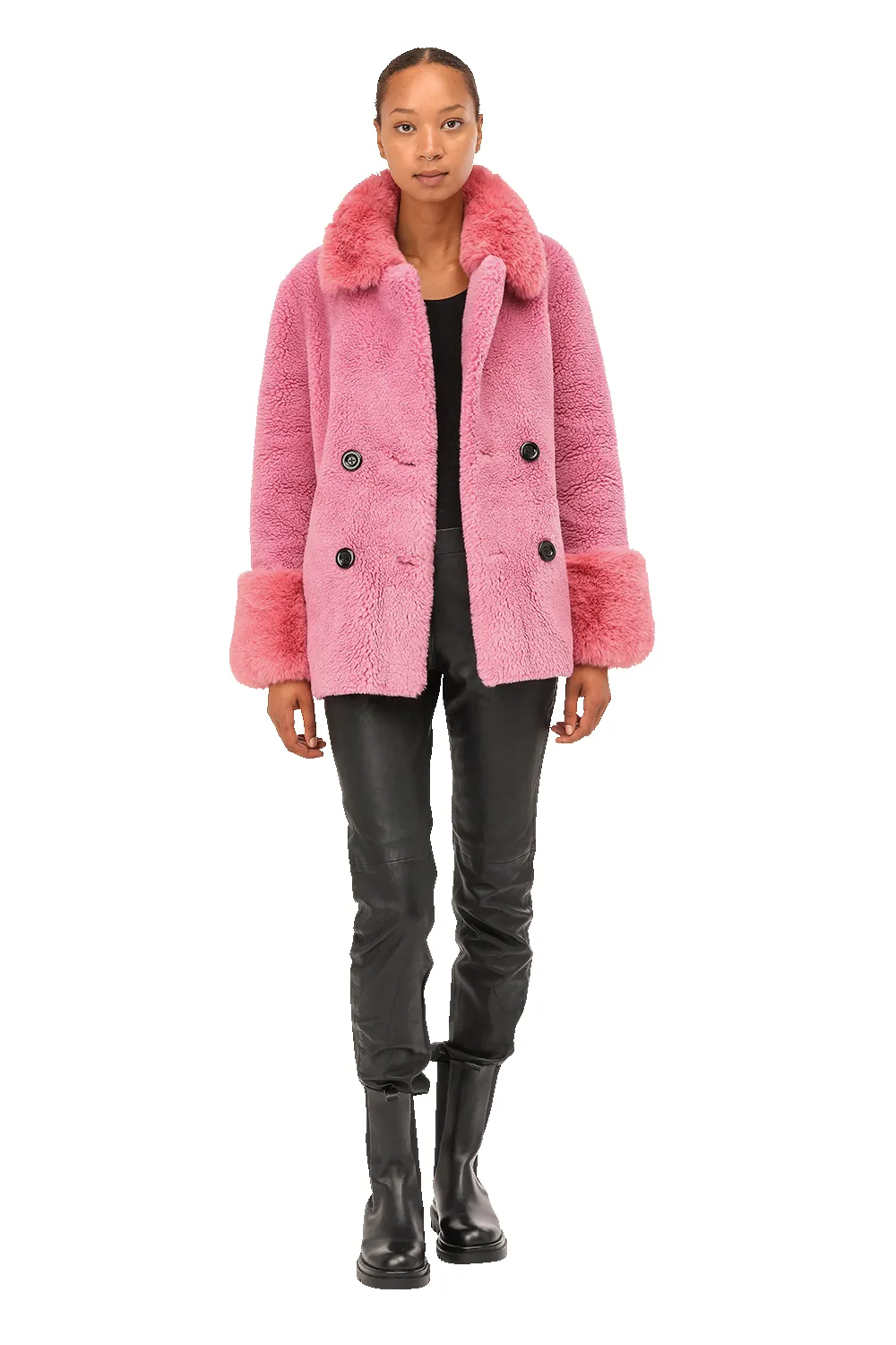 Fiona Short Wool Coat Pink sold by Americandreams product image thumbnail 3