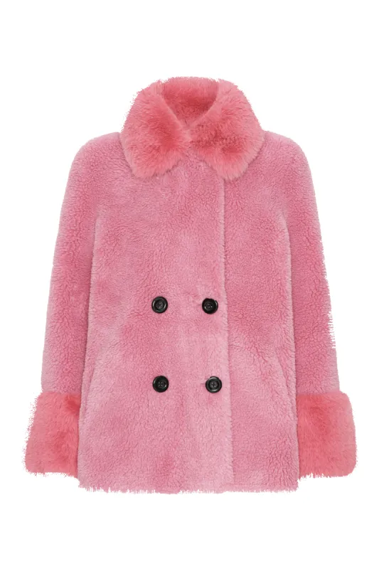 Fiona Short Wool Coat Pink sold by Americandreams