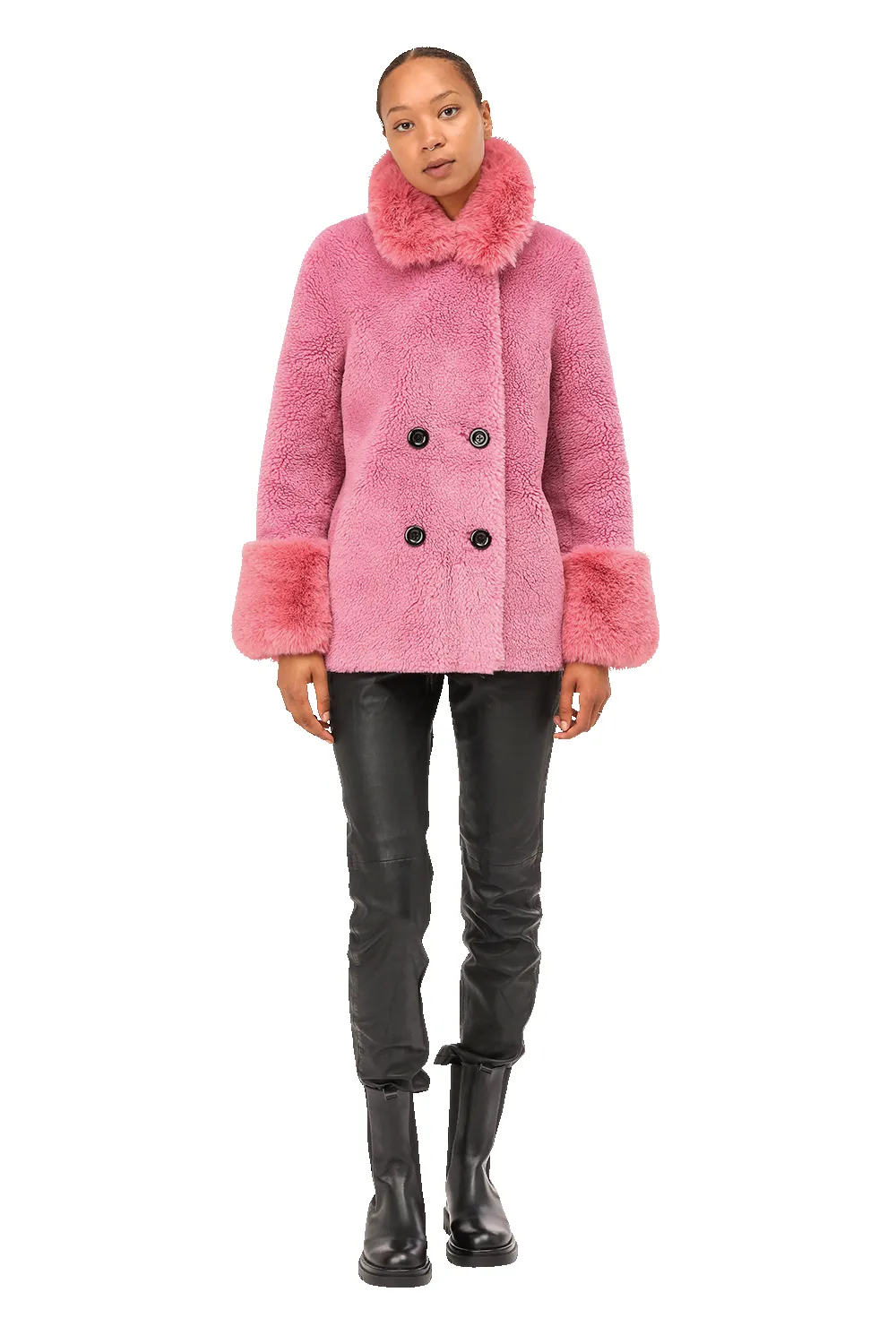 Fiona Short Wool Coat Pink sold by Americandreams product image thumbnail 2