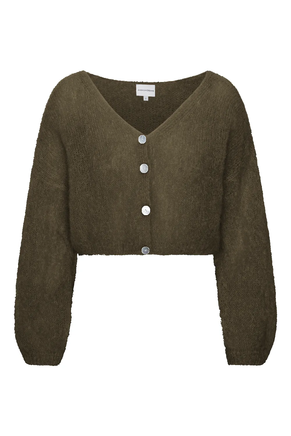 Cornelia Cropped Cardigan Dark Taupe sold by Americandreams