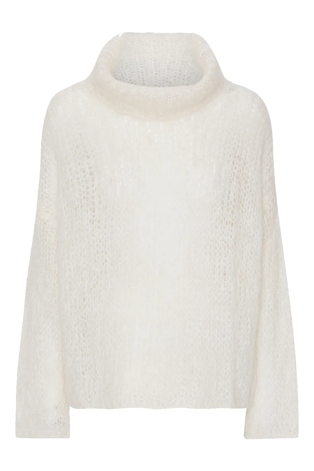 Livia LS Roll Neck Pullover White sold by American Dream