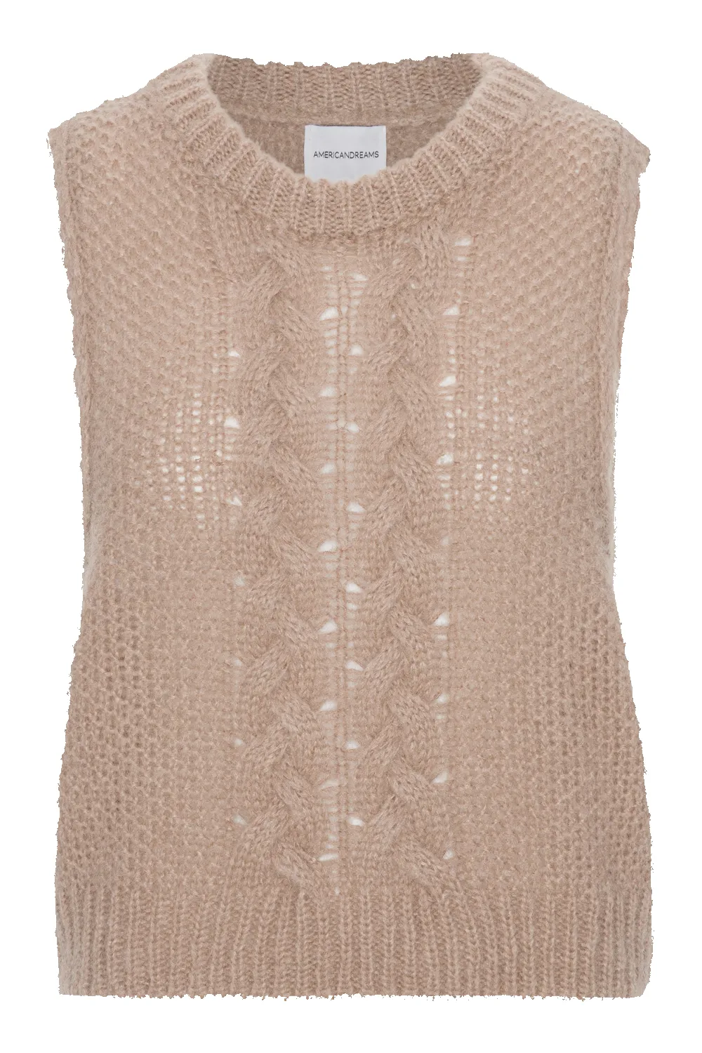Angie Cable Knit Vest Medium Brown sold by American Dream
