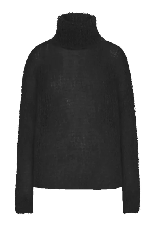 Livia LS Roll Neck Pullover Black sold by American Dream