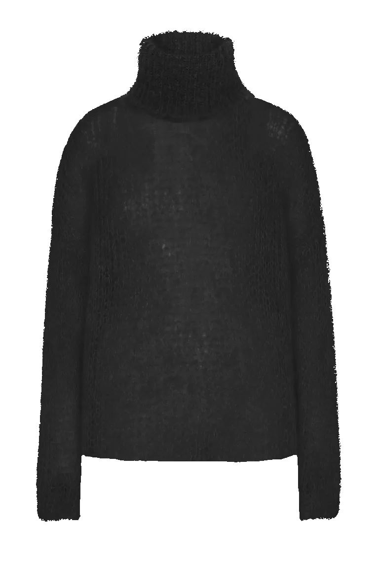 Livia LS Roll Neck Pullover Black sold by American Dream