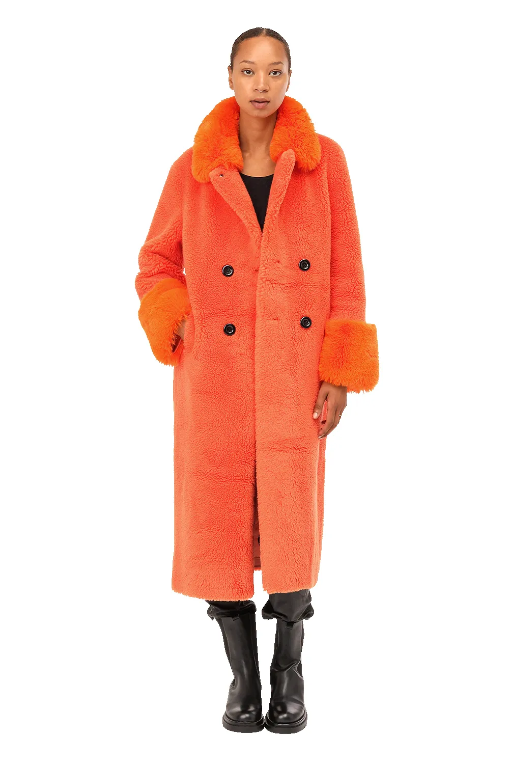 Fiona Long Wool Coat Orange sold by Americandreams product image thumbnail 3