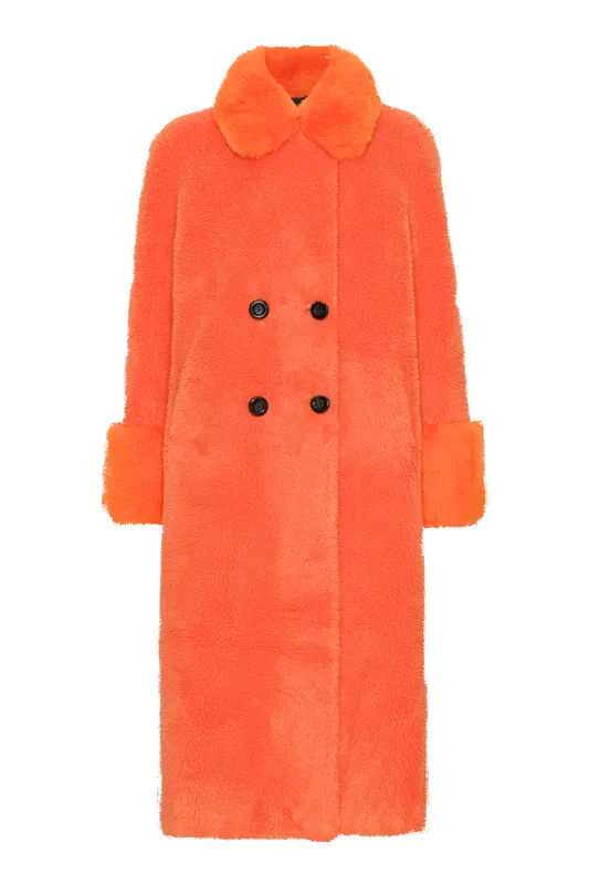 Fiona Long Wool Coat Orange made by Americandreams