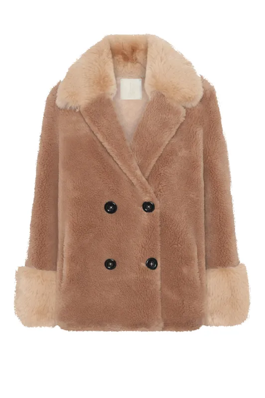 Fiona Short Wool Coat Light Brown made by Americandreams