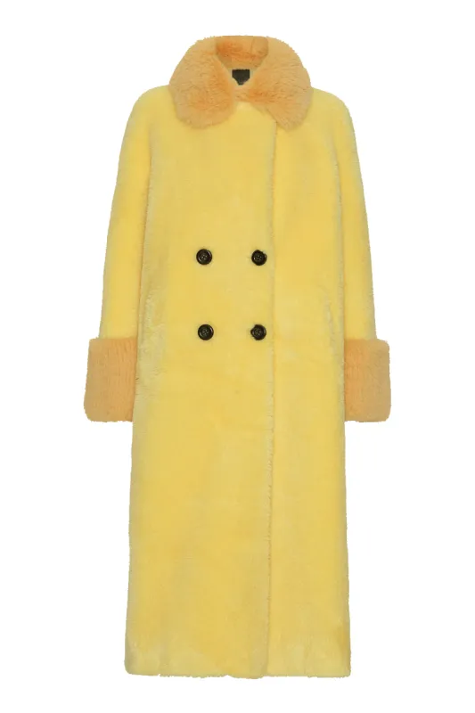 Fiona Long Wool Coat Yellow made by Americandreams