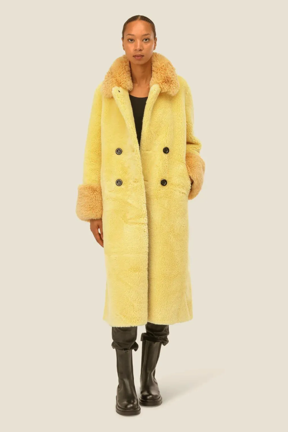 Fiona Long Wool Coat Yellow sold by Americandreams product image thumbnail 2