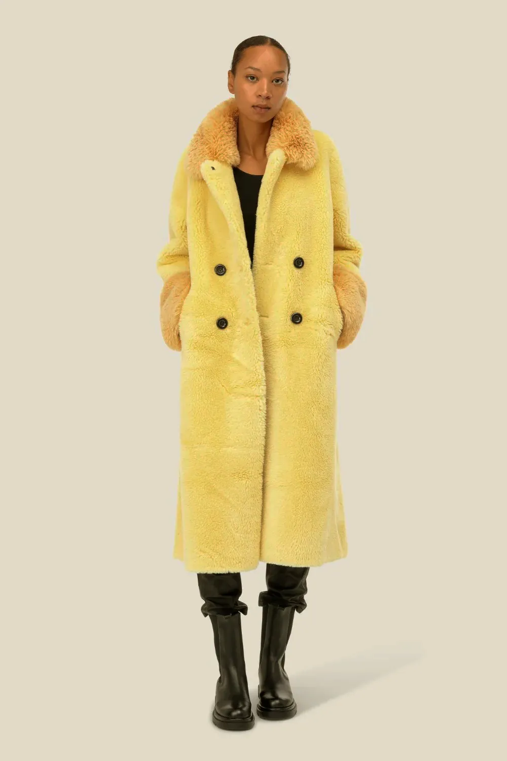 Fiona Long Wool Coat Yellow sold by Americandreams product image thumbnail 3