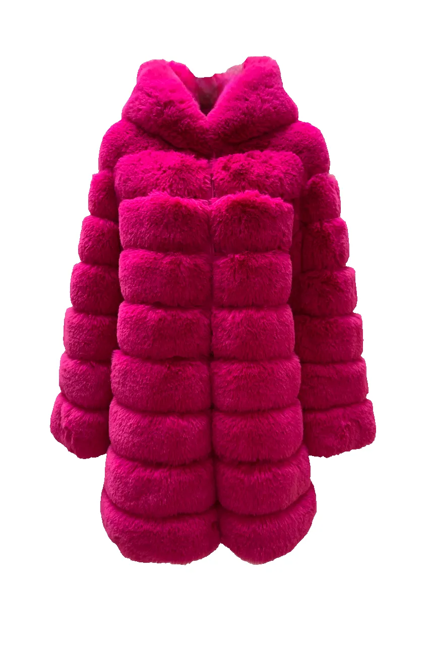 Vanessa Faux Fur Long Neon Pink - Sample sold by Americandreams