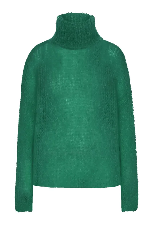 Livia LS Roll Neck Pullover Jade Green sold by Americandreams