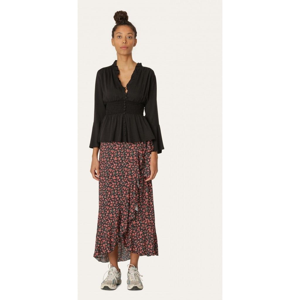 Milly Wrap Skirt Long - Black/Red Flower sold by American Dream product image thumbnail 2