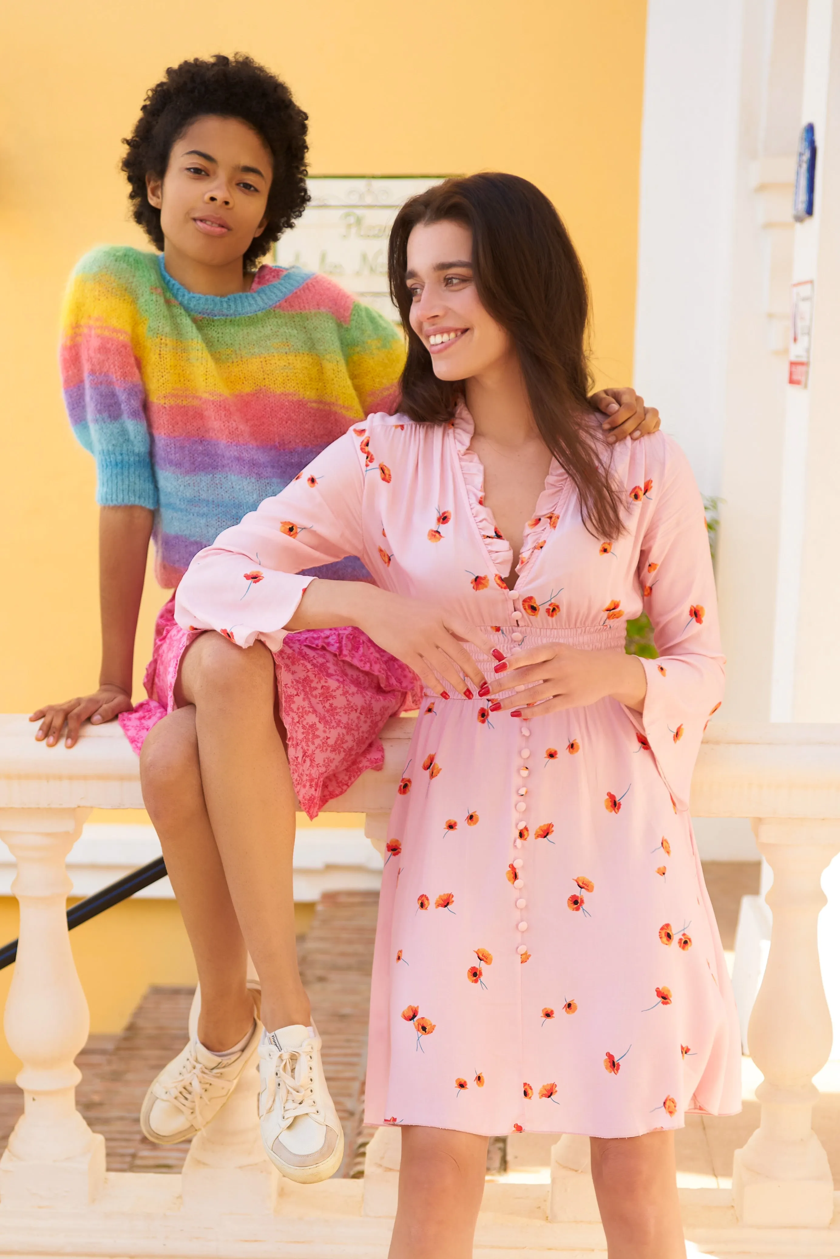 Kenza Short Sleeve Knit Pullover Rainbow sold by Americandreams product image thumbnail 4