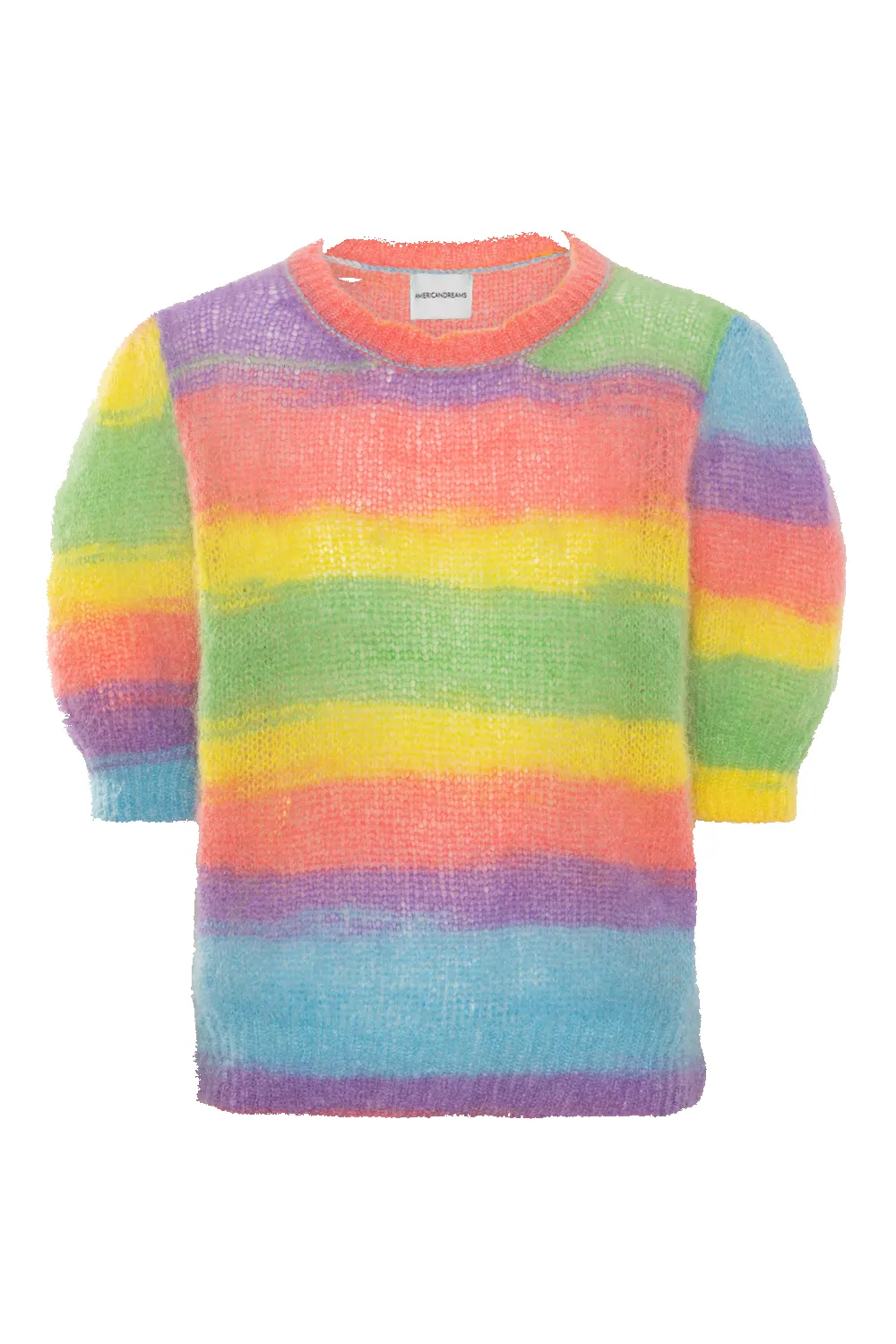 Kenza Short Sleeve Knit Pullover Rainbow sold by Americandreams