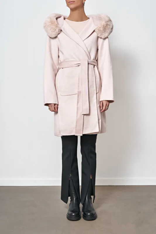 Polly Cashmere Hooded Coat Beige - Sample made by Americandreams