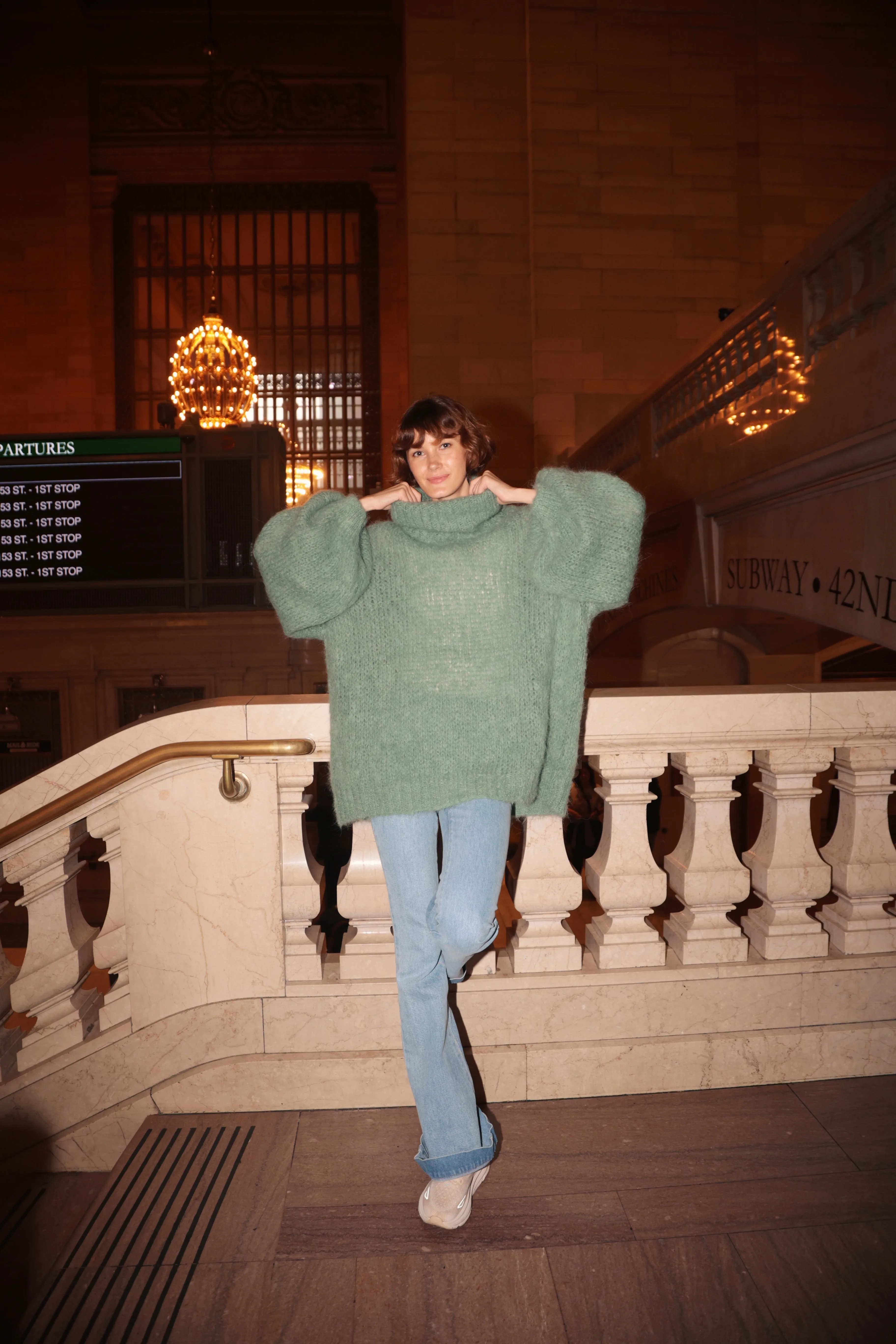 Pepper Roll Neck Alpaca Pullover Dusty Green sold by Americandreams product image thumbnail 3