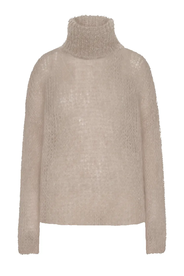 Livia LS Roll Neck Pullover Beige sold by Americandreams