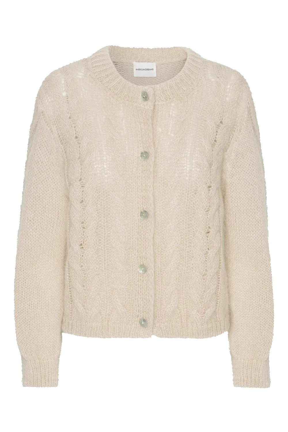 Frankie Cable Knit Cardigan Beige sold by Americandreams